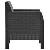 vidaXL 3-teiliges Terrassen-Lounge-Set mit Kissen PP Rattan Anthrazit