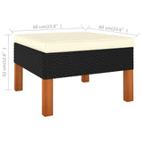 vidaXL 7-teiliges Terrassen-Lounge-Set Polyrattan und Eukalyptusholz Schwarz