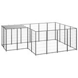 vidaXL Dog Kennel Steel Outdoor Puppy Enclosure Cage Black/Silver Multi Sizes