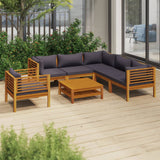 vidaXL 7-teiliges Terrassen-Lounge-Set mit Kissen Massives Akazienholz