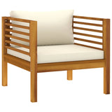 vidaXL 7 Piece Patio Lounge Set with Cream Cushion Solid Acacia Wood