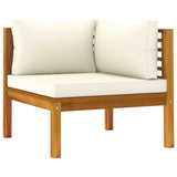 vidaXL 8 Piece Patio Lounge Set with Cream Cushion Solid Acacia Wood