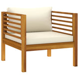 vidaXL 8 Piece Patio Lounge Set with Cream Cushion Solid Acacia Wood