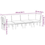 vidaXL 4-teiliges Terrassen-Lounge-Set mit Kissen Massives Akazienholz