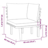 vidaXL 12 Piece Patio Lounge Set with Cushions Solid Acacia Wood