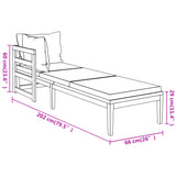 vidaXL 3 Piece Patio Lounge Set with Cream White Cushions Acacia Wood