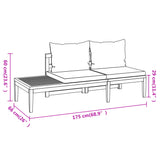 vidaXL 3-teiliges Terrassen-Lounge-Set mit cremeweißen Kissen aus Akazienholz