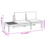 vidaXL 3-teiliges Terrassen-Lounge-Set mit dunkelgrauen Kissen aus Akazienholz