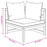 vidaXL 4-teiliges Terrassen-Lounge-Set mit cremeweißen Kissen aus Akazienholz