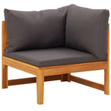 vidaXL 4 Piece Patio Lounge Set with Dark Gray Cushions Acacia Wood