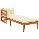 vidaXL Sun Loungers with Cream White Cushions 2 pcs Acacia Wood