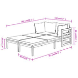 vidaXL Sun Loungers with Cream White Cushions 2 pcs Acacia Wood