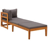 vidaXL Sun Loungers with Dark Gray Cushions 2 pcs Acacia Wood