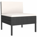 vidaXL 6-teiliges Terrassen-Lounge-Set mit Kissen Polyrattan Schwarz