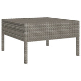 vidaXL 8-teiliges Terrassen-Lounge-Set mit Kissen Poly Rattan Grau