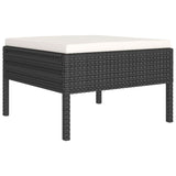 vidaXL 6-teiliges Terrassen-Lounge-Set mit Kissen Polyrattan Schwarz