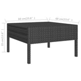 vidaXL 6-teiliges Terrassen-Lounge-Set mit Kissen Polyrattan Schwarz