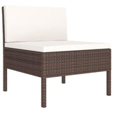 vidaXL 9-teiliges Terrassen-Lounge-Set mit Kissen Poly Rattan Braun