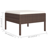 vidaXL 9-teiliges Terrassen-Lounge-Set mit Kissen Poly Rattan Braun