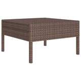 vidaXL 8 Piece Patio Lounge Set with Cushions Poly Rattan Brown