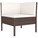 vidaXL 12-teiliges Terrassen-Lounge-Set mit Kissen Poly Rattan Braun