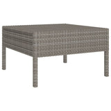 vidaXL 12-teiliges Terrassen-Lounge-Set mit Kissen Poly Rattan Grau