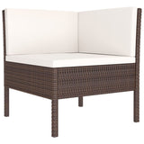 vidaXL 12-teiliges Terrassen-Lounge-Set mit Kissen Poly Rattan Braun