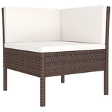 vidaXL 13-teiliges Terrassen-Lounge-Set mit Kissen Poly Rattan Braun