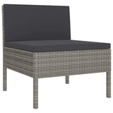 vidaXL 12 Piece Patio Lounge Set with Cushions Poly Rattan Gray