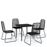 vidaXL Patio Dining Set Black Furniture 3/5/7 Piece 31.5"/55.1" Table Length