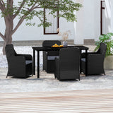 vidaXL Patio Dining Set Seat3/5/7 Piece Black/Brown 31.5"/55.1" Table Length