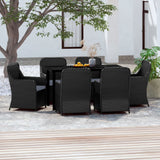 vidaXL Patio Dining Set Seat3/5/7 Piece Black/Brown 31.5"/55.1" Table Length