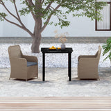 vidaXL Patio Dining Set Seat3/5/7 Piece Black/Brown 31.5"/55.1" Table Length