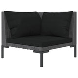 vidaXL 8-teiliges Terrassen-Lounge-Set mit Kissen Poly Rattan Dunkelgrau