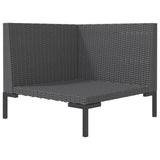 vidaXL 8-teiliges Terrassen-Lounge-Set mit Kissen Poly Rattan Dunkelgrau