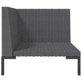 vidaXL 8-teiliges Terrassen-Lounge-Set mit Kissen Poly Rattan Dunkelgrau