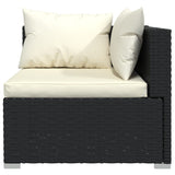 vidaXL 8-teiliges Terrassen-Lounge-Set mit Kissen Poly Rattan Schwarz