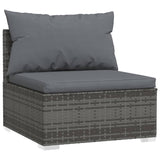 vidaXL 9-teiliges Terrassen-Lounge-Set mit Kissen Graues Polyrattan