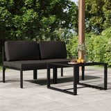 vidaXL 3-teiliges Terrassen-Lounge-Set mit Kissen Aluminium Anthrazit