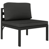 vidaXL 7-teiliges Terrassen-Lounge-Set mit Kissen Aluminium Anthrazit