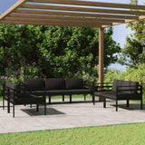 vidaXL 7-teiliges Terrassen-Lounge-Set mit Kissen Aluminium Anthrazit