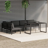 vidaXL 6-teiliges Terrassen-Lounge-Set mit Kissen Aluminium Anthrazit