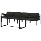 vidaXL 5-teiliges Terrassen-Lounge-Set mit Kissen Aluminium Anthrazit