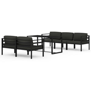 vidaXL 6-teiliges Terrassen-Lounge-Set mit Kissen Aluminium Anthrazit