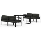 vidaXL 5 Piece Patio Lounge Set with Cushions Aluminum Anthracite