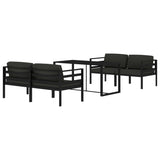 vidaXL 5 Piece Patio Lounge Set with Cushions Aluminum Anthracite