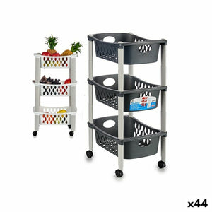 Vegetable trolley Stefanplast White Anthracite Plastic 40 x 29,5 x 68,5 cm (44 Unidades)-0