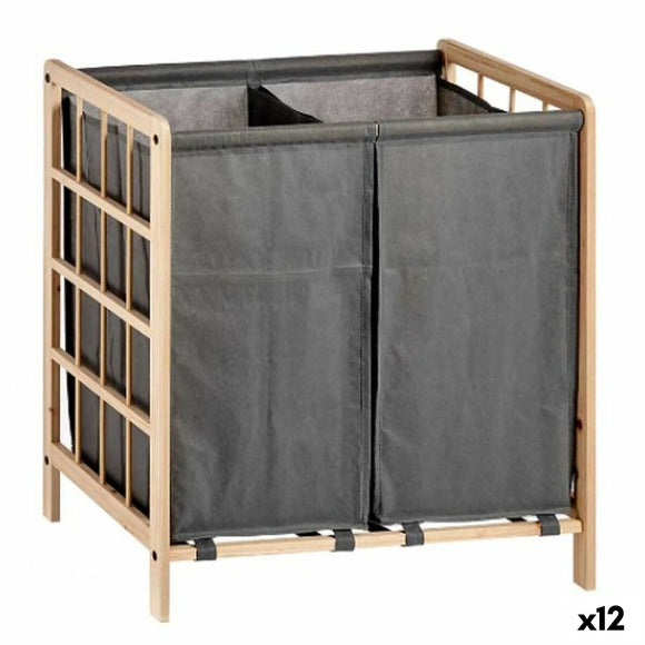 Laundry basket Brown Grey Wood 30 L x 2 33 x 60 x 59,5 cm (12 Units)-0