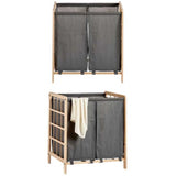 Laundry basket Brown Grey Wood 30 L x 2 33 x 60 x 59,5 cm (12 Units)-1